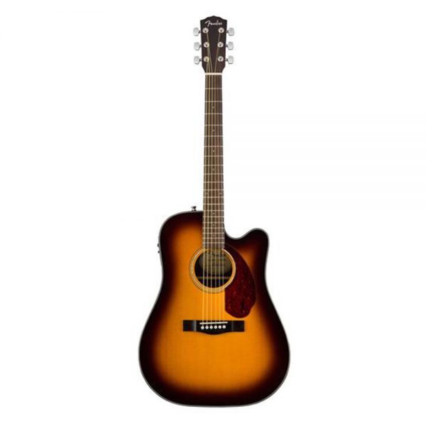 Fender CD-140SCE Dreadnought Acoustic Guitar w-Cutaway & Electronics & Case, Sunburst