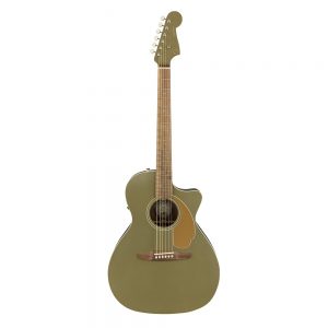 Fender California Newporter Player Medium-Sized Acoustic Guitar, Olive Satin