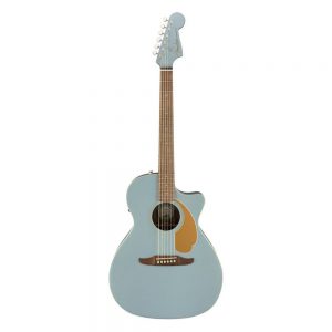 Fender California Newporter Player Medium-Sized Acoustic Guitar, Ice Blue Satin