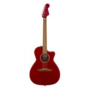 Fender Newporter Classic Medium-Sized Acoustic Guitar w-Bag, Hot Rod Red Metallic