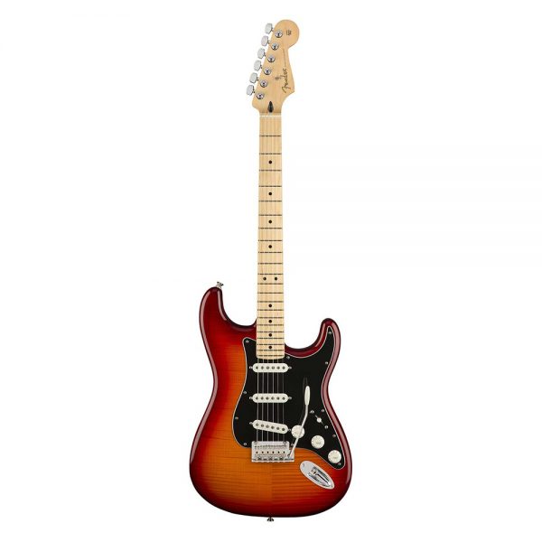 Fender Player Plus Top Stratocaster Electric Guitar, Maple FB, Aged Cherry Burst