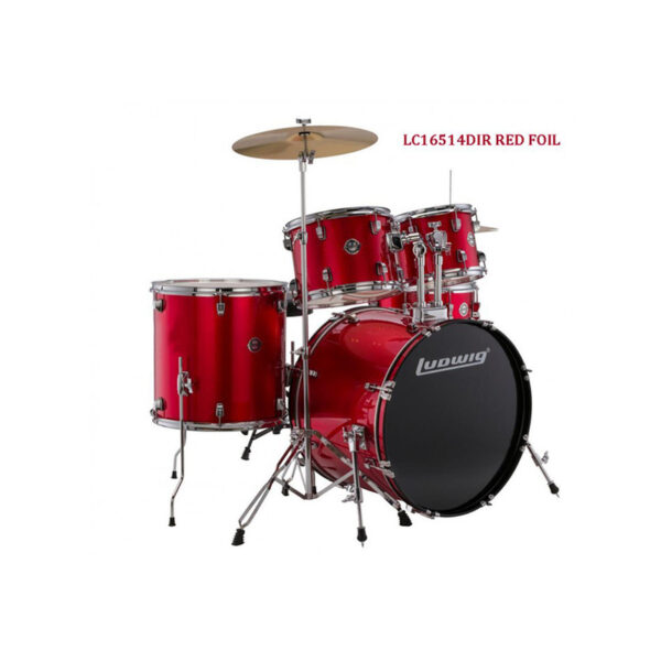 Ludwig Accent Drive LC16514DIR Custom Red Foil Drum Acoustic