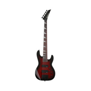 Jackson JS Series Concert Bass JS3VQ Guitar, Amaranth FB, Transparent Red Burst