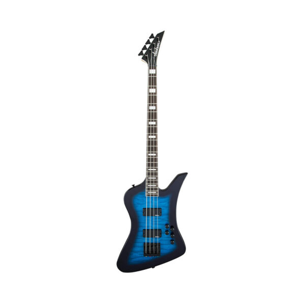 Jackson JS Series Kelly Bird Bass JS3Q Guitar, Amaranth FB, Transparent Blue Burst