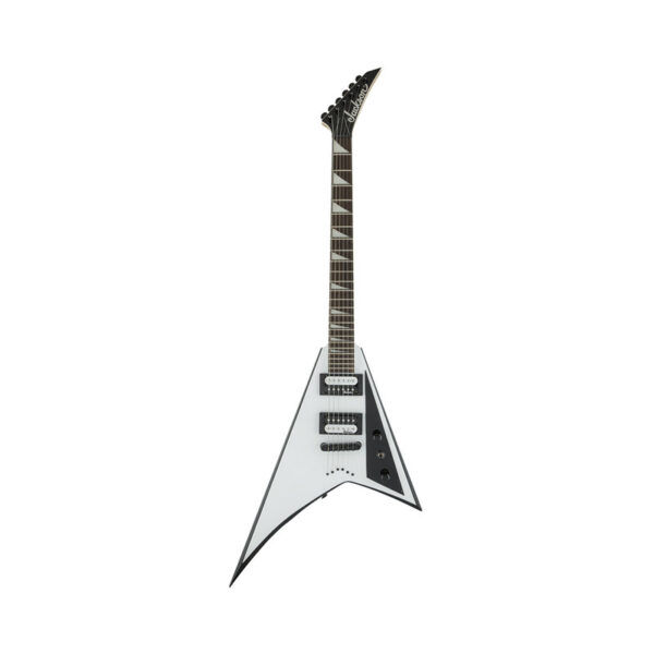 Jackson JS Series Rhoads JS32T Electric Guitar, Amaranth FB, White w/Black Bevels