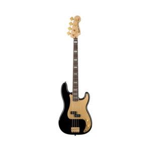 Squier 40th Anniversary Gold Edition Precision Bass Guitar, Black