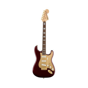 Squier 40th Anniversary Gold Edition Stratocaster Electric Guitar, Ruby Red Metallic