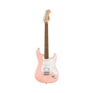Squier Bullet Stratocaster HSS Hardtail Electric Guitar, Laurel FB, Shell Pink