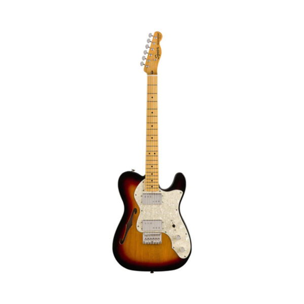 Squier Classic Vibe 70s Telecaster Thinline Electric Guitar, Maple FB, 3-Tone Sunburst