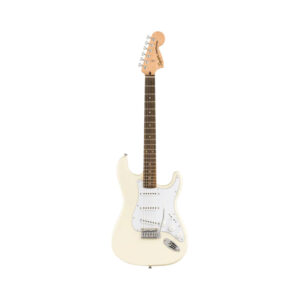 Squier FSR Affinity Series Stratocaster Electric Guitar, Laurel FB, Olympic White