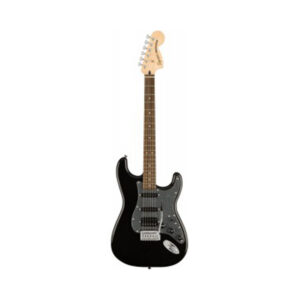 Squier FSR Affinity Series Stratocaster HSS Electric Guitar, Laurel FB, Metalic Black