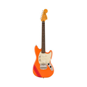 Squier FSR Classic Vibe 60s Competition Mustang Guitar w/ Dakota Red Stripes, Capri Orange