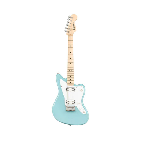 Squier Mini Jazzmaster HH Electric Guitar, Maple FB, Daphne Blue