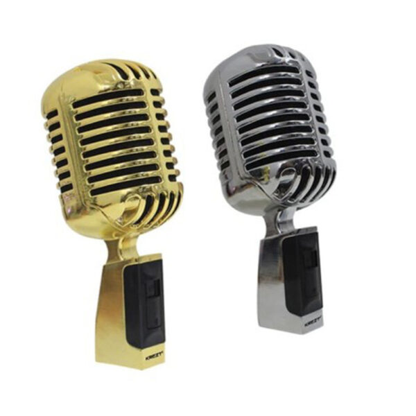 Krezt K45 CLS Professional Dynamic Retro Microphone (Gold/Silver)