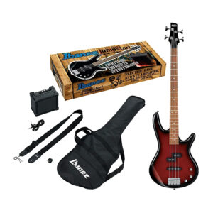 Ibanez IJSR190U-WNS Electric Bass Guitar Jump Start Package, Walnut Sunburst