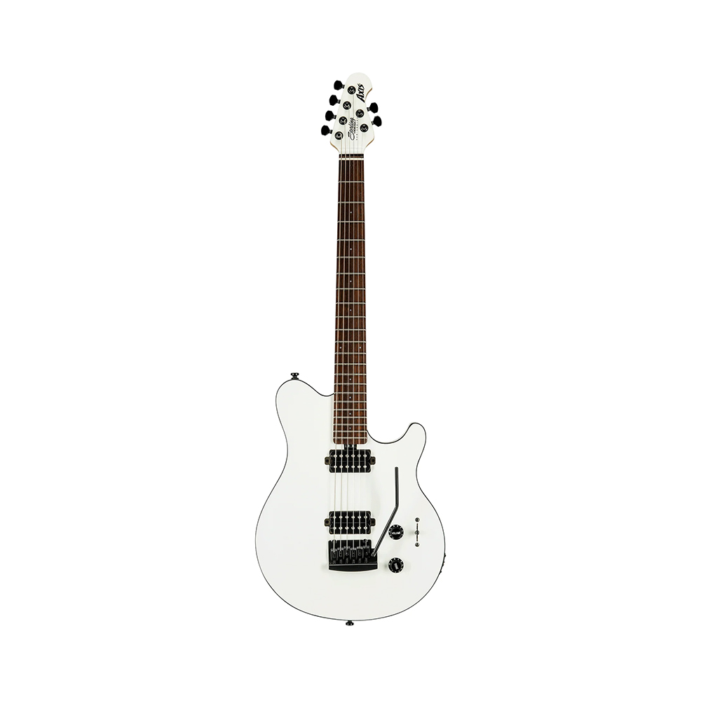 Sterling by Music Man AX3S Axis Electric Guitar, Jatoba FB, White w/Black Binding