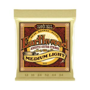 Ernie Ball 2003 Earthwood Medium Light 80/20 Bronze Acoustic Guitar Strings, 12-54