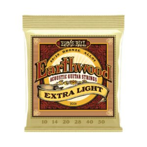 Ernie Ball 2006 Earthwood Extra Light 80/20 Bronze Acoustic Guitar Strings, 10-50