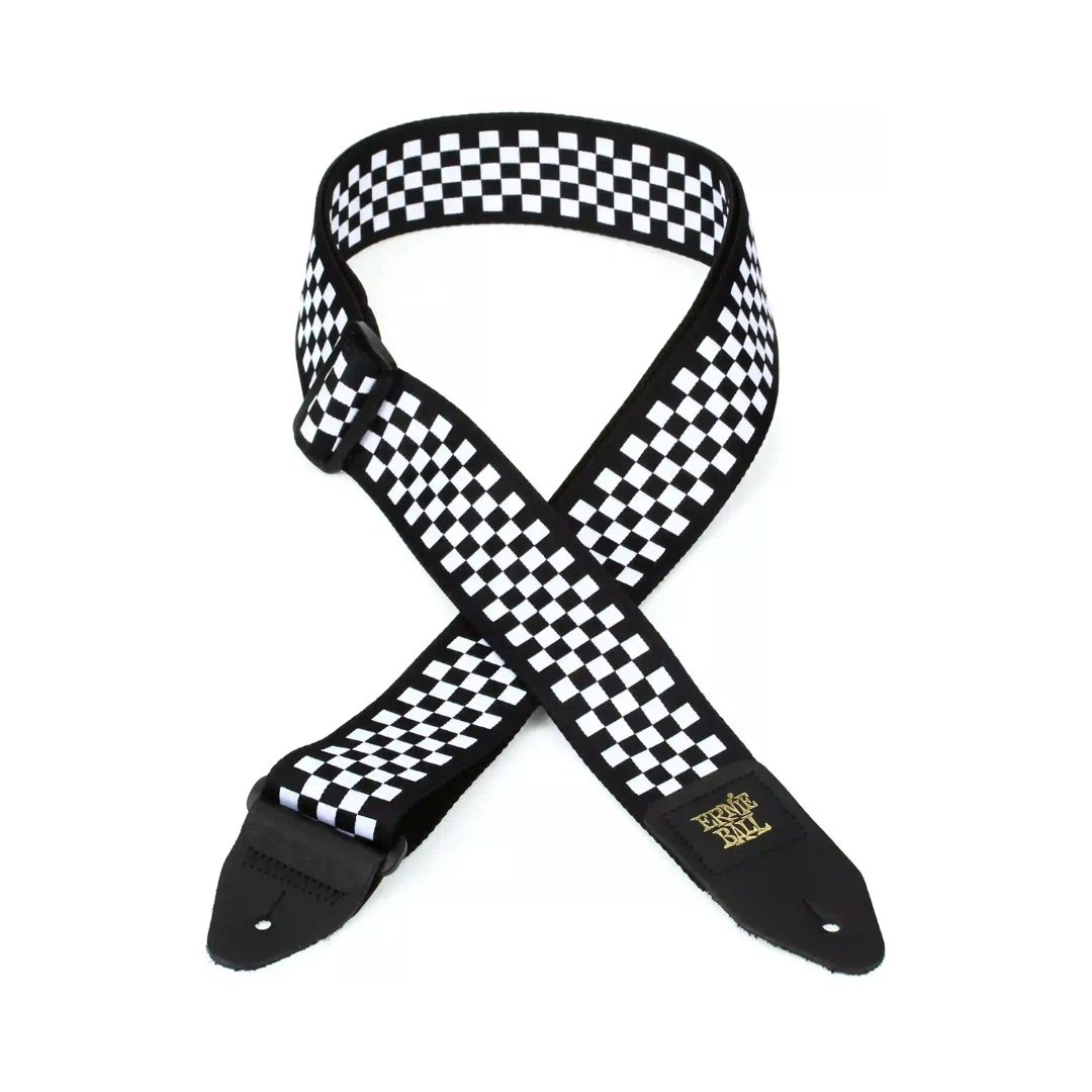 Ernie Ball Jacquard Guitar Strap, Black Checkers