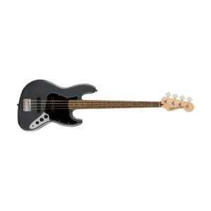 Squier Affinity Series Jazz Bass Guitar, Laurel FB, Charcoal Frost Metallic