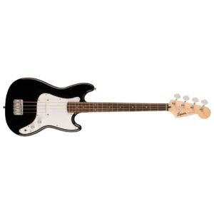 Squier Sonic Bronco Bass Guitar w/White Pickguard, Laurel FB, Black
