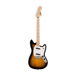 Squier Sonic Mustang Electric Guitar w/White Pickguard, Maple FB, 2-Color Sunburst
